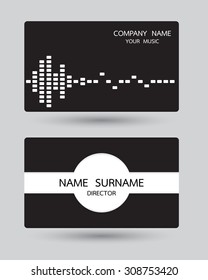 Name card from vector. Wave and sound concept.