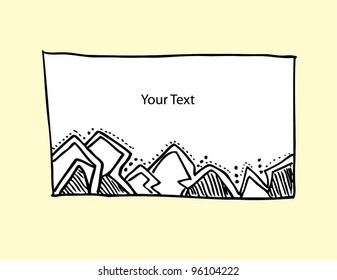 name card vintage illustration doodle