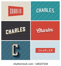 name charles, graphic design elements