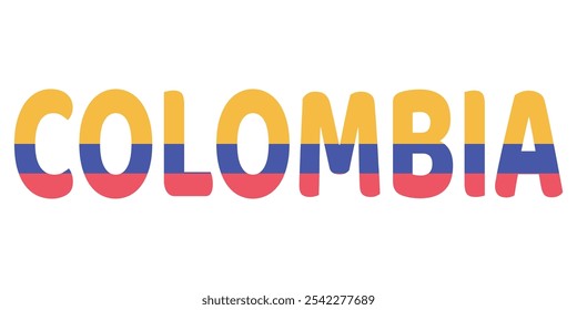 El nombre del estado colombiano se muestra en mayúsculas y valiente. Cada letra está llena con el color de la bandera colombiana.