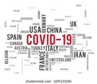 The name of the country that has infected people in the concept of Covid 19