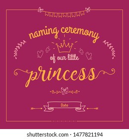 Name Day greeting postcard invite Vector illustration