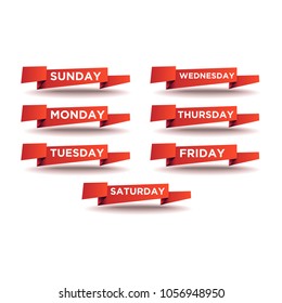 name day on ribbon vector template