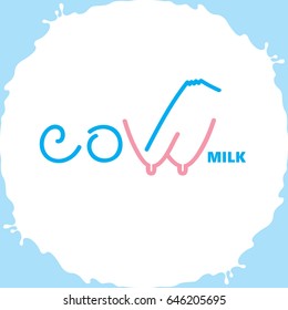 The name of the drink. Logo. Dairy theme. Cow
