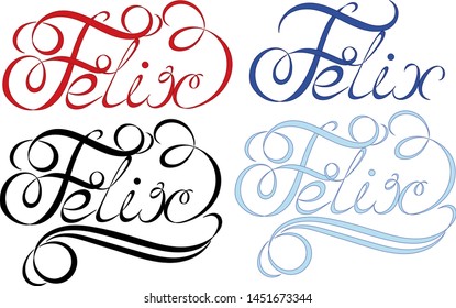 Name Felix, made in the vector for use in various purposes, from embroidery to printing business cards.