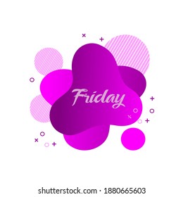 Name of Friday. gradient background. vector illustration