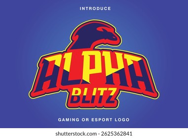 Name Gaming Alpha Blitz Esport Logo Design Vector