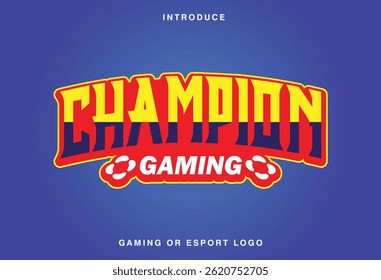 Name Gaming Champion Esport Logo Design Vector