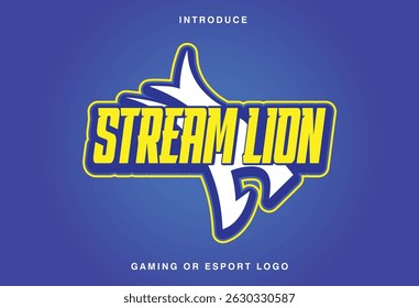 Name Gaming Stream Lion Esport Logo Design Vector
