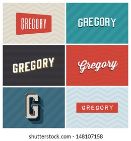 name gregory, graphic design elements