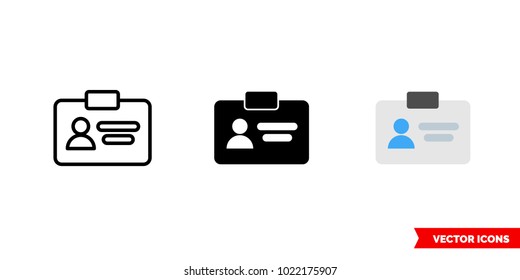 Name icon of 3 types: color, black and white, outline. Isolated vector sign symbol.