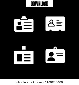 name icon. 4 name vector set. personal identification card, id card and employment id icons for web and design about name theme