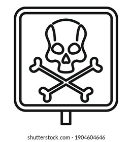 NAME icon. Outline biohazard, danger vector icon for web design isolated on white background