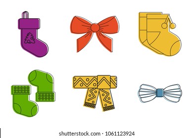 NAME icon set. Color outline set of NAME vector icons for web design isolated on white background