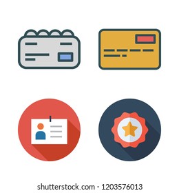 name icon set. vector set about id card, badges and business card icons set.