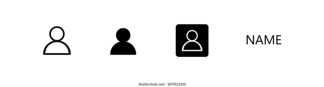 Name icon vector isolated on white