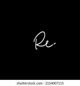 Re name Initial Handwriting Logo Vector