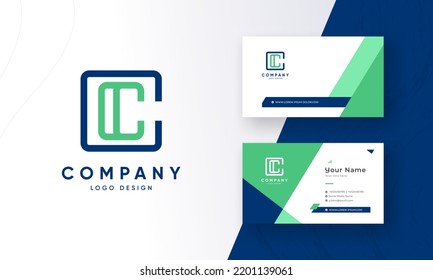 Name Initial Letters C logo design with fresh business card design