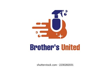  Name Initials Letters BU Modern Washing CLeaning Renovation Logo Design