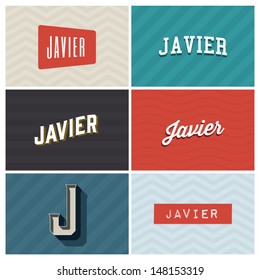 name javier, graphic design elements