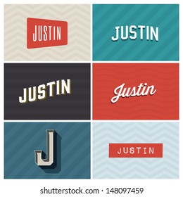 name justin, graphic design elements