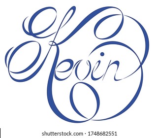 Name Kevin, made in the vector for use in various purposes, from embroidery to printing business cards.