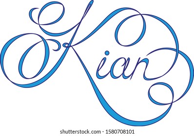 Name Kian, made in the vector for use in various purposes, from embroidery to printing business cards.