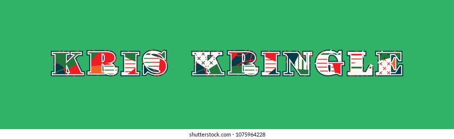 The name KRIS KRINGLE concept written in colorful abstract typography. Vector EPS 10 available.