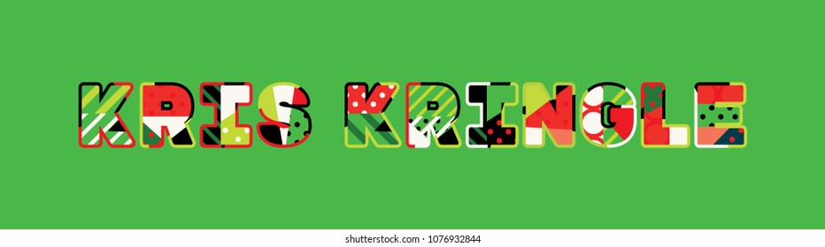 The name KRIS KRINGLE concept written in colorful abstract typography. Vector EPS 10 available.