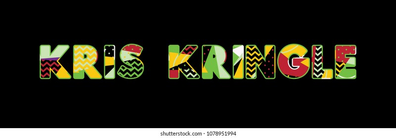 The name KRIS KRINGLE concept written in colorful abstract typography. Vector EPS 10 available.
