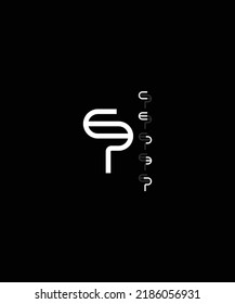 Ein Namenslogo mit abstrakter Form aus der Buchstabenfolge und wird zum Namen CECEP