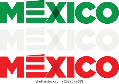 Name of Mexico in three colors