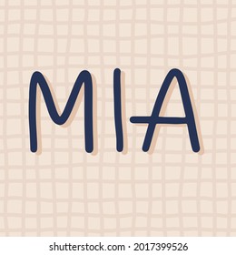 name Mia on the background of the cell. vector illustration