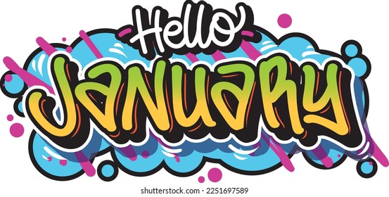 Name of month April in readable lettering graffiti style vector design with vibrant color. Isolated on white background.