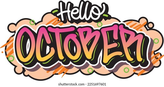 Name of months in readable lettering graffiti style vector design with vibrant color. Isolated on white background.