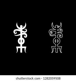 Name Odin rune Rune hide the name of Odin galdrastav icon set white color
