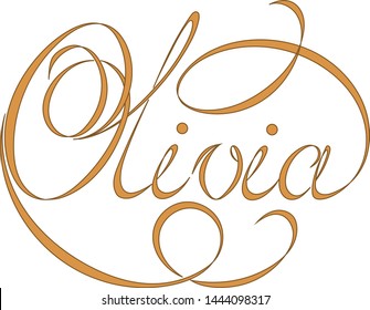 Name Olivia, made in the vector for use in various purposes, from embroidery to printing business cards.