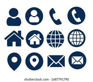 Name, phone, website, contact, location, address email icons. vector illustration.