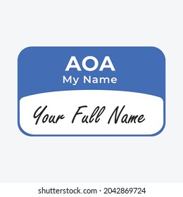 Name plate logo template with blue and white color