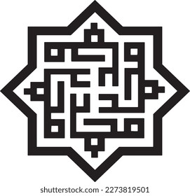 Name des Propheten Mohammad Rasool Allah (P.B.U.H) arabische islamische Kalligrafie Vektor. Geeignet für Moschee, Ornamente, digitale Medien, Hintergrund und Druck.