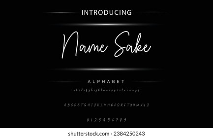 Name Sake signature Font Calligraphy Logotype Script Brush Font Type Font lettering handwritten