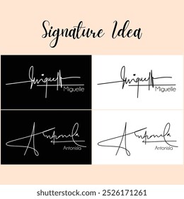 Name signature logo and modern calligraphy vector