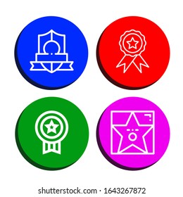 name simple icons set. Contains such icons as Badge, Walk of fame, can be used for web, mobile and logo
