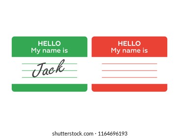 Name Tag Banner. Name Tag Set. Hello My Name Is. Card, Label Sticker, Introduce Badge