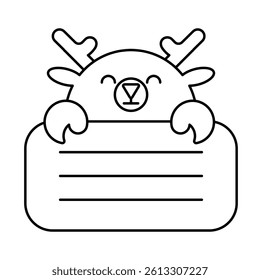 Name Tag Cute Deer Character Animal Illustrations