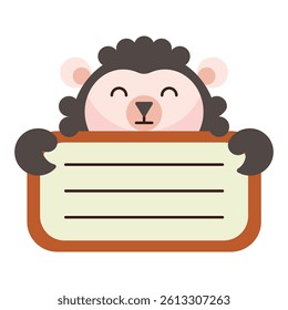 Name Tag Cute Hedgehog Character Animal Illustrations