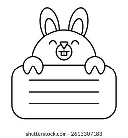 Name Tag Cute Rabbit Character Animal Illustrations