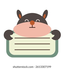 Name Tag Cute Rhino Character Animal Illustrations