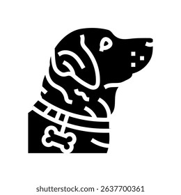 name tag dog competition show glyph icon vector. name tag dog competition show sign. isolated symbol illustration