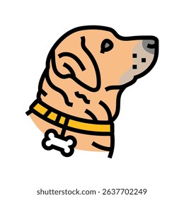 name tag dog competition show color icon vector. name tag dog competition show sign. isolated symbol illustration